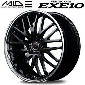 MID VERTEC ONE EXE10 ホイール4本 グロッシーブラック/リムポリッシュ 8.5J-20インチ 5穴/PCD114.3 インセット+38