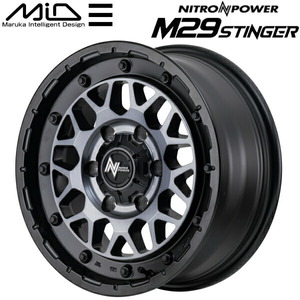 MID NITRO POWER M29 STINGER ホイール4本 セミグロスブラッククリア 6.5J-16インチ 6穴/PCD139.7 インセット+38