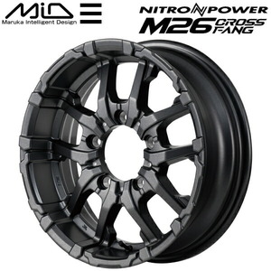 MID NITRO POWER M26 CROSS FANG ホイール1本 バレルブラック/ドリルド 5.5J-16インチ 5穴/PCD139.7 インセット+20