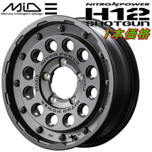 MID NITRO POWER H12 SHOTGUN ホイール1本 バレルブラック 5.5J-16インチ 5穴/PCD139.7 インセット+20_画像1