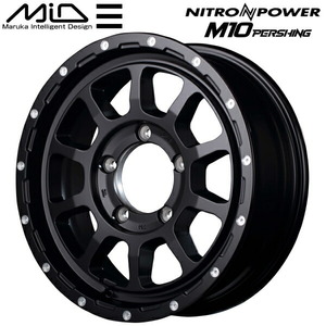 MID NITRO POWER M10 PERSHING J ホイール4本 セミグロスブラック/マシニング 5.5J-16インチ 5穴/PCD139.7 インセット+20