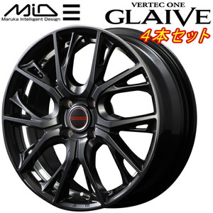 MID VERTEC ONE GLAIVE ホイール4本 ダイヤモンドブラック/リムエッジ＆アンダーカットDC 6.0J-16インチ 4穴/PCD100 インセット+50