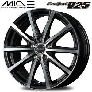 MID EuroSpeed V25 ホイール1本 ブラックポリッシュ 5.5J-15インチ 4穴/PCD100 インセット+50