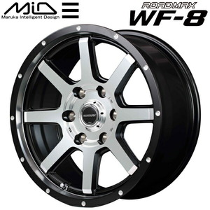 MID ROADMAX WF8 ホイール4本 セミグロスブラック/リム＆ディスクポリッシュ/ピアスドリルド 4.5J-14インチ 4穴/PCD100 インセット+43