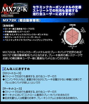 ENDLESS MX72KブレーキパッドF用 HN11S/HN21SスズキKei H10/10～H21/10_画像2