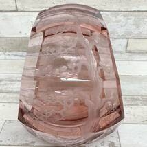 Moser モーゼル 花瓶 双鶴松絵 限定 38/50 クリア 高さ28cm インテリア クリスタルガラス フラワーベース_画像4