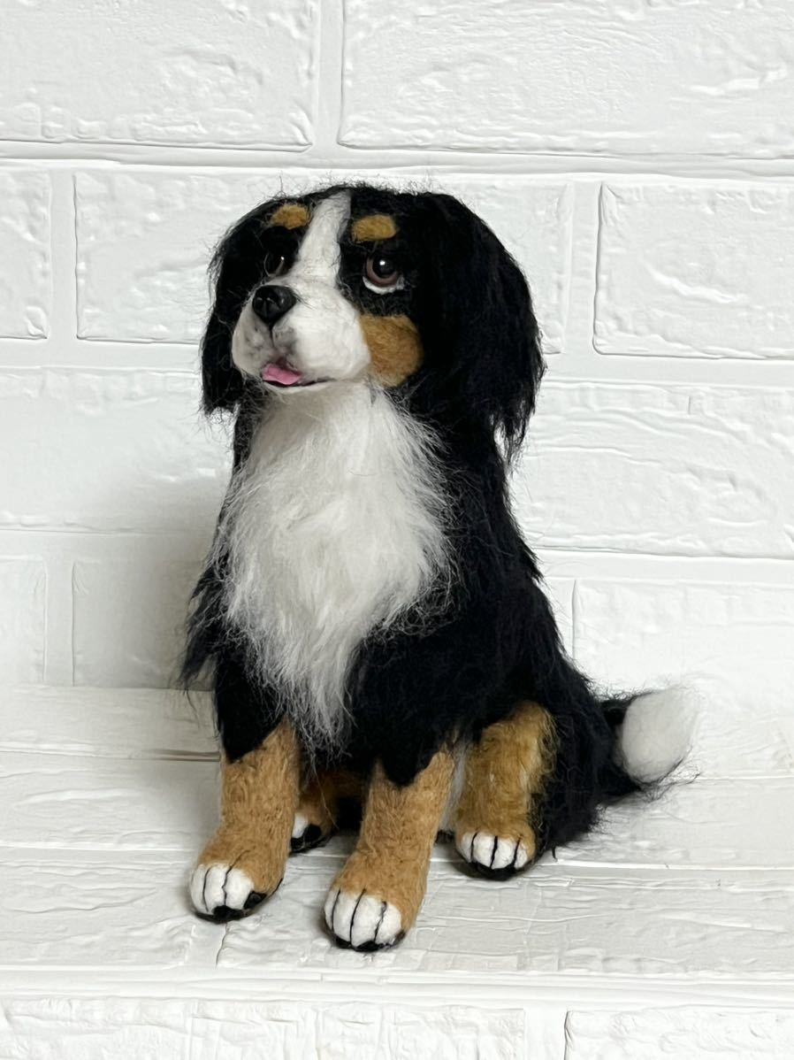 شعر كلب جبل بيرنيز بالصوف مصنوع يدويًا, لعبة, لعبة, لعبة محشوة, شعر الصوف