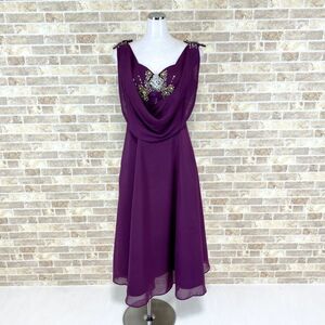 1円 ドレス RAINBOW ワンピース 紫 装飾 カラードレス キャバドレ 発表会 イベント　中古１０１５