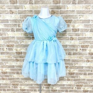 1円 子供ドレス JELLY BELLY ワンピース サイズ130 水色 カラードレス 発表会 イベント　中古１１２５