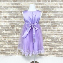 1円 子供ドレス ワンピース サイズ 10 薄紫光沢 カラードレス 発表会 イベント　中古１６６１_画像4