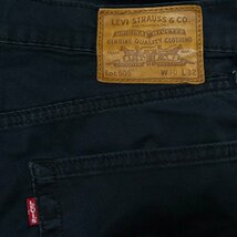 (^w^)b Levi's リーバイス 505 PREMIUM ストレッチ チノパン ワーク パンツ ボトムス 赤タブ ジッパーフライ 古着 ブラック W30 8164EE_画像7