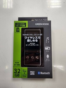 新品未開封品 グリーンハウス GH-YMPBT32-BK BlueTooth搭載 MP3プレイヤー 32GB ガンメタル ウォークマン ラジオ ボイスレコーダー