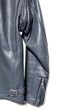 稀少品 ショット 日本限定カラー シングル ライダースジャケット 46 レザージャケット グレー Schott USA 当時物 タイトインナーボア_画像7