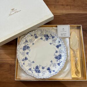 ナルミ ボーンチャイナ NARUMI CHINA 大皿 ケーキ皿 プレート 保管品 洋食器 サーバー付き　ケーキセット　B 8128 20381 直径約26.5cm