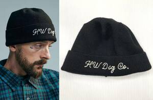 THE H.W. DOG&CO ドッグアンドコー ニットキャップ ブラック 黒 ニット帽 帽子 ロゴ 刺繍 D-00815