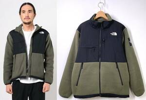 【美品 メンズ L】THE NORTH FACE ノースフェイス Denali Jacket デナリジャケット カーキ フリースジャケット 切替 ナイロン