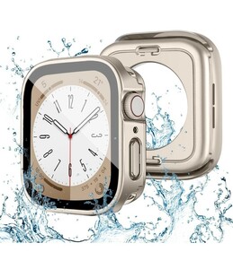 [2 in 1 waterproof design ]POLINK correspondence Apple watch cover Series 9/8/7/SE/6/5/4 40mm PC material strengthen glass correspondence Apple Watch cover waterproof 