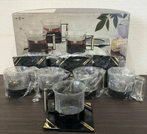 #0 【個性のあるお洒落なコーヒーグッズ( ^^) _U】MIKONOS GOLD LINE ティーセット コーヒー ミコノス カップ＆ソーサ―　◇お試しください