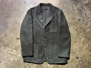 COMME des GARCONS HOMME 98AW チェック柄切替 ウールポリ3Bジャケット HJ-07018 AD1998 90s コムデギャルソンオム