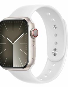 【ラスト1個】Apple Watch 42/44/45mm 交換 シリコン バンド ベルト ホワイト