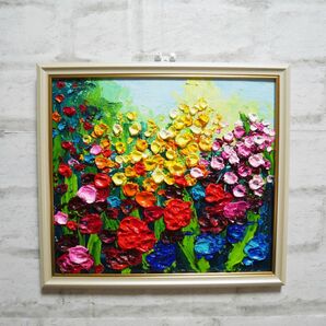 油絵 油彩 油彩画 絵 絵画 【colorful flower garden】