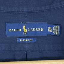 【入手困難】【XXL表記】RALPH LAUREN ラルフローレン 刺繍ポニー ボタンダウン 長袖シャツ ラルフシャツ ネイビー 濃紺 アメカジ 古着_画像9