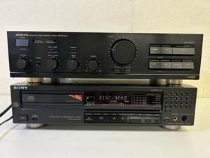 SONY　ソニー　CDP-970　CDプレーヤー　ONKYO　オンキョー　A-812EX　ステレオアンプ　計2点セット　オーディオ機器