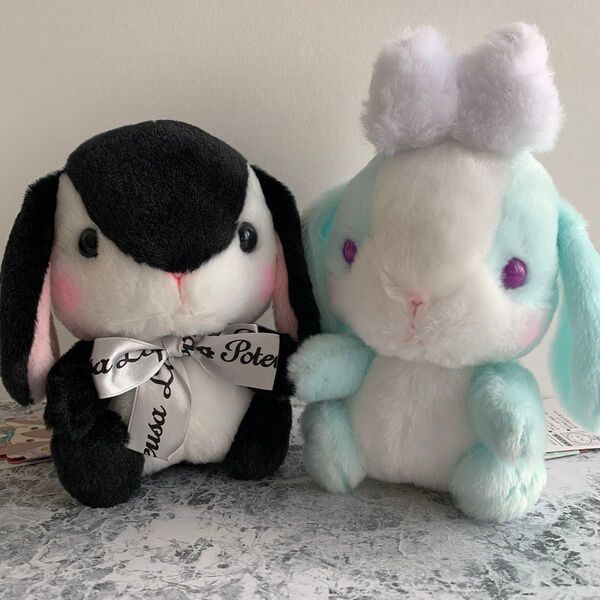 ぽてうさろっぴー テディカラー&ふわリボン ぬいぐるみ