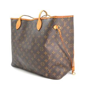 Y 1円スタート LOUIS VUITTON ルイヴィトン ネヴァーフル LV モノグラム トートバッグ PVC×レザー ブラウン ハンドバッグ