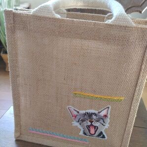 猫のジュートバッグ 無印良品