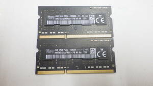 新入荷　APPLE iMAC ノートPCなど用　SK hynix 純正メモリー　PC3L-12800S　DDR3 4GB 2枚セット 計8GB　中古動作品　