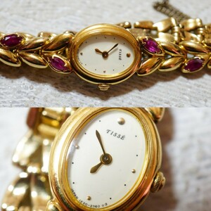 850 SEIKO TISS/セイコー ティセ ルビー 腕時計 ブランド ヴィンテージ アクセサリー アンティーク クォーツ 宝石 時計 不動品