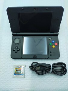 ●任天堂 Nintendo Newニンテンドー3DS 本体 KTR-001 ブラック ※ドラゴンクエスト7ソフト付き