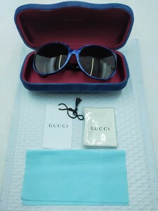 ○GUCCI グッチ サングラス GG0080SK-005-61□17-130 ブルー