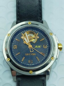 □SECTOR850 2621 105035-41859 メンズ腕時計 シルバー ブラックレザー セクター