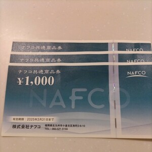ナフコ 株主優待券　3000円分