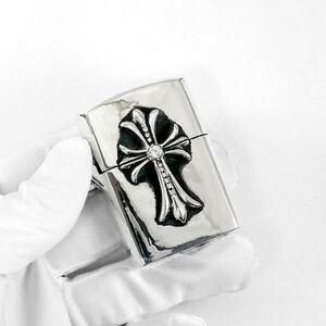  Chrome Hearts CH Cross V1 Zippo зажигалка бриллиант CHROME HEARTS ZIPPO Zippo - diamond масляная зажигалка редкий редкость подлинный товар прекрасный товар немедленная уплата 