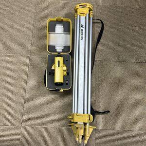 ◎【TOPCON/トプコン】AT-22A AUTO LEVEL オートレベル アルミ三脚 測量器 測量 三脚付 計測 ケース付き 動作未確認 現状品