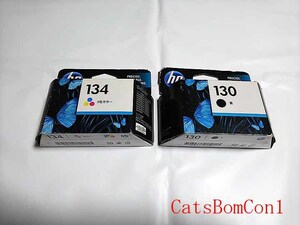 □純正 インク hp134 hp130 3色カラー 黒 計2個 2014期限 [未開封] ヒューレットパッカード