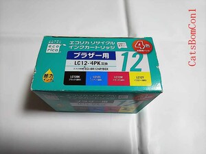 送料無料 互換 インク LC12-4PK 4色パック エコリカ リサイクル ブラザー用 [未使用]