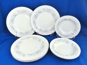 まとめ 8点 WEDGWOOD ウェッジウッド BELLE FLEUR ベルフルール ディナープレート 27cm スープボウル 20.5cm 銀彩 黒壺 0222-035