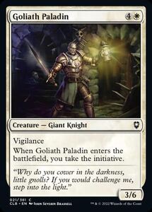 (021)《ゴライアスのパラディン/Goliath Paladin》[CLB] 白C [AG-MTG] 英語版 数枚在庫あり