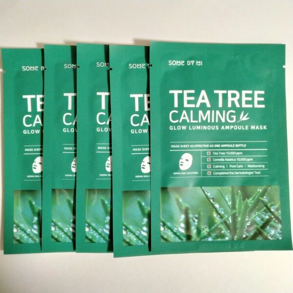 ５枚　TEA TREE　SOME BY MI　サムバイミー　ティーツリー　カーミング　セラムマスク　シートマスク　パック