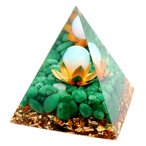 オルゴナイト ピラミッド 蓮の花 orgonite pyramid 置物 天然石 パワーストーン 浄化 ホワイトデー 2024 プレゼント