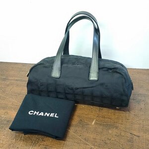 CHANEL Chanel here Mark new travel line nylon handbag black 0220018/SR19M