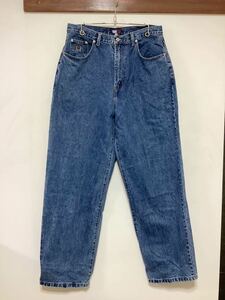 Z-1163 TOMMY HILFIGER トミーヒルフィガー デニムワイドパンツ W34 テーパード ジーンズ ジーパン 