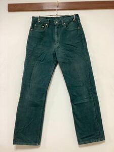 Z-1188 Levi's リーバイス 512-06 後染め カラージーンズ カラーデニムパンツ W31 グリーン系 90's ビンテージ 日本製