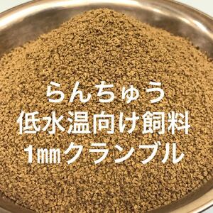 らんちゅう 低水温向け飼料 1㎜クランブル餌 観賞魚の胃腸に負担の掛からない低タンパク餌 500g入り