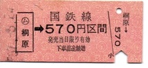 【国鉄】常備券　越後線　桐原駅（無人）→570円区間　～昭和57年～_画像1