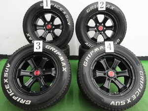 4本 B-MUD K 18インチ 8J +25 6H 139.7 スタッドレス GRIPMAX GRIP ICE X SUV 2022 265/60R18 プラド ハイラックス サーフ ホワイトレター